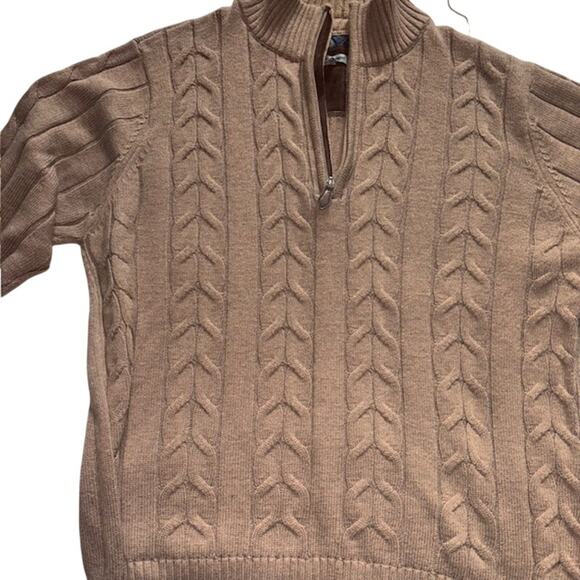 Johnston & Murphy Men's Golf/Ski 1/4 Zip Cable Knit Sweater SZ M - Picture 3 of 8